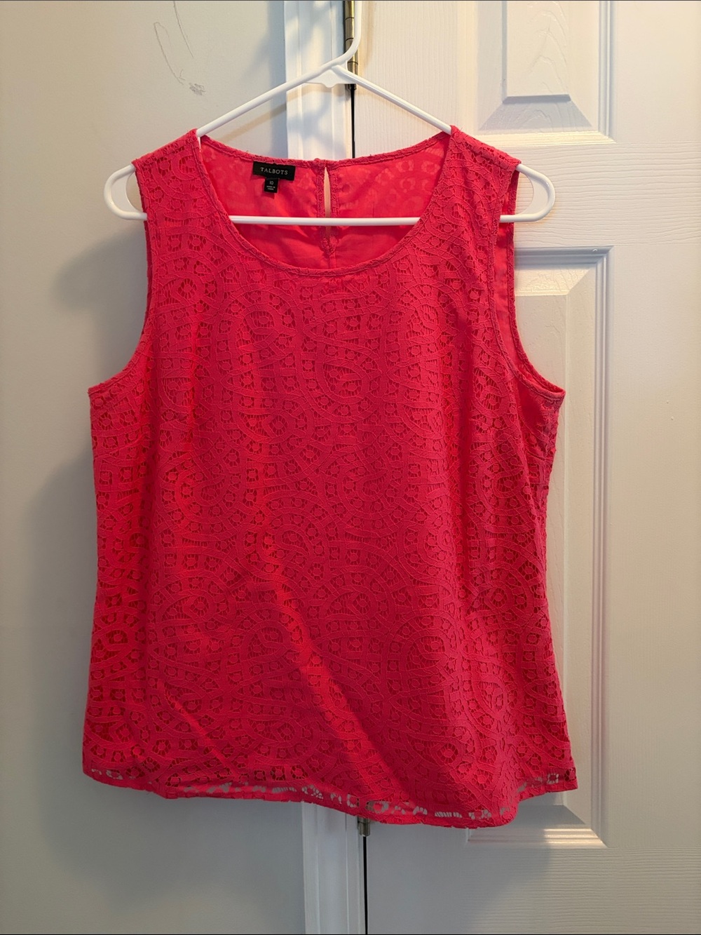 Talbots Coral Pink Lace Sleeveless Camisole